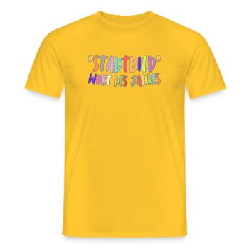 Mot de l’année Cityscape - T-shirt homme - jaune - Devant - AI Model Male 178 dark (178cm)