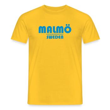 Malmo Sweden - Men's T-Shirt - yellow - Front - AI Model Male 178 dark (178cm)