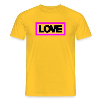 Typo LOVE Contour 2C - T-shirt homme - jaune - Devant - AI Model Male 178 dark (178cm)
