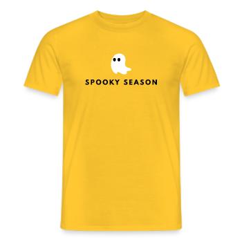Ghostly minimalism - Men's T-Shirt - yellow - Front - AI Model Male 178 dark (178cm)