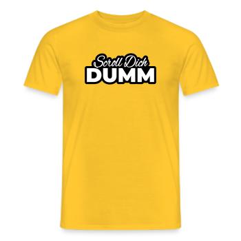 Scroll You Stupid Typo Print - Men's T-Shirt - yellow - Front - AI Model Male 178 dark (178cm)