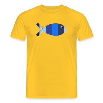 POISSON. MEMOIRE. SARDINE. POISSON D'AVRIL. MER - T-shirt homme - jaune - Devant - AI Model Male 178 dark (178cm)