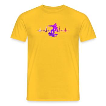 Kurz und klar Snowboard - Männer T-Shirt - Gelb - Vorne - AI Model Male 178 dark (178cm)