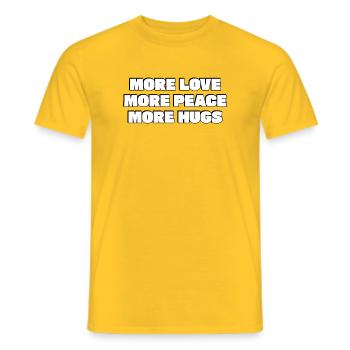 Mehr Liebe Mehr Frieden Mehr Umarmungen - Männer T-Shirt - Gelb - Vorne - AI Model Male 178 dark (178cm)