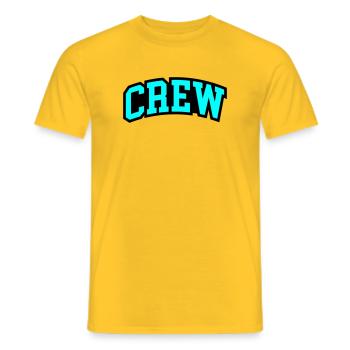 Lettrage de l’équipage - T-shirt homme - jaune - Devant - AI Model Male 178 dark (178cm)