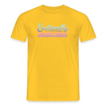 Sarcasme déconnecté émotionnellement Femmes drôles - T-shirt homme - jaune - Devant - AI Model Male 178 dark (178cm)