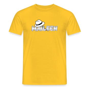 First name Maileen - Men's T-Shirt - yellow - Front - AI Model Male 178 dark (178cm)