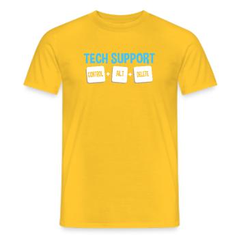 Tech Support - Männer T-Shirt - Gelb - Vorne - AI Model Male 178 dark (178cm)