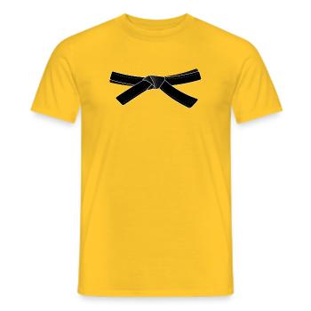 black belt for karate or other sports - Men's T-Shirt - yellow - Front - AI Model Male 178 dark (178cm)
