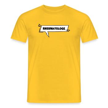 Rheumatologist as training - Men's T-Shirt - yellow - Front - AI Model Male 178 dark (178cm)