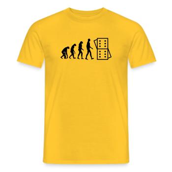 Évolution Domino : De l'Homme au Joueur - T-shirt homme - jaune - Devant - AI Model Male 178 dark (178cm)