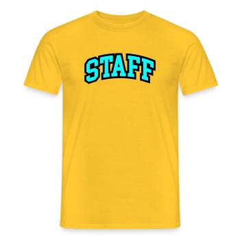 Lettrage du personnel - T-shirt homme - jaune - Devant - AI Model Male 178 dark (178cm)