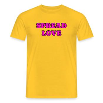 Spread Love Bold Typography - Men's T-Shirt - yellow - Front - AI Model Male 178 dark (178cm)