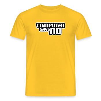 Computer Says No Lustig Programmierer Nerd Technik - Männer T-Shirt - Gelb - Vorne - AI Model Male 178 dark (178cm)