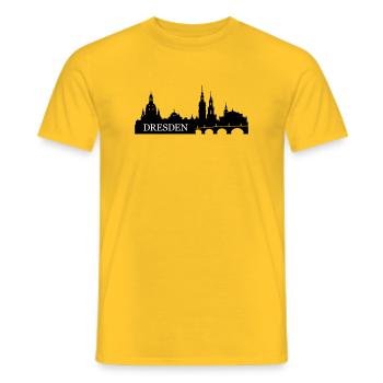 Dresden Skyline - Männer T-Shirt - Gelb - Vorne - AI Model Male 178 dark (178cm)