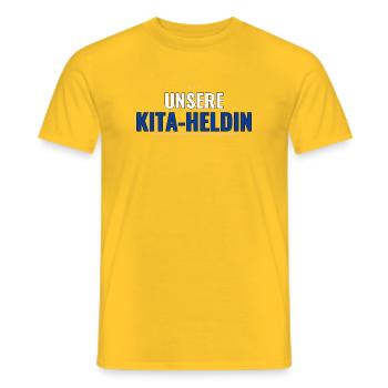 Abschiedsgeschenk für die Kita‑Heldin Shirt - Männer T-Shirt - Gelb - Vorne - AI Model Male 178 dark (178cm)