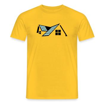 House with solar panels - Men's T-Shirt - yellow - Front - AI Model Male 178 dark (178cm)
