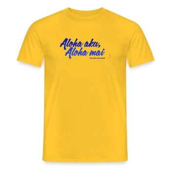 Aloha aku, aloha mai - Männer T-Shirt - Gelb - Vorne - AI Model Male 178 dark (178cm)