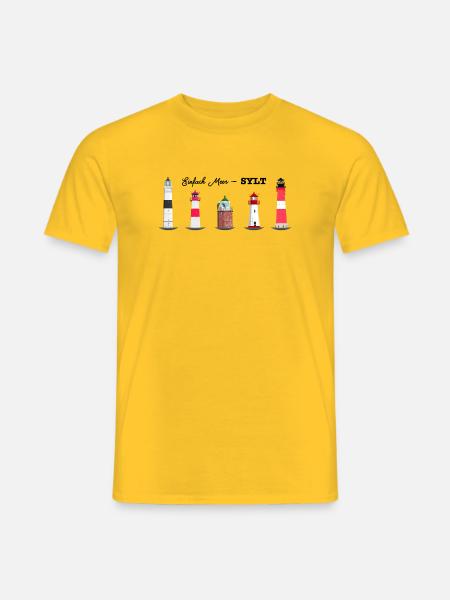 Sylt , List Ost +West, Hörnum, Kampen und Kampen - Männer T-Shirt - Gelb
