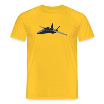F-18 - Männer T-Shirt - Gelb - Vorne - AI Model Male 178 dark (178cm)