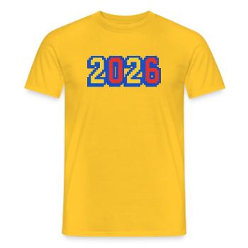 Année du Pixel Art 2026 - T-shirt homme - jaune - Devant - AI Model Male 178 dark (178cm)