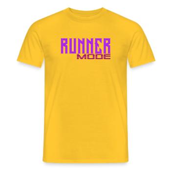Runner Style in Orange and Purple Lights - Men's T-Shirt - yellow - Front - AI Model Male 178 dark (178cm)