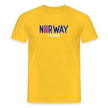 Norway - Norge - Norway - Flag - Scandinavia - Men's T-Shirt - yellow - Front - AI Model Male 178 dark (178cm)