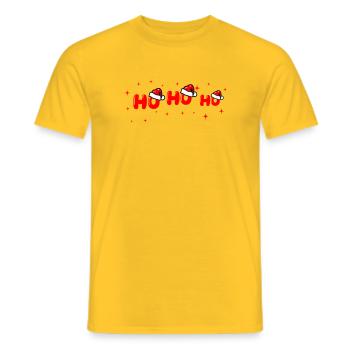 Lettrage Ho Ho Ho Santa - T-shirt homme - jaune - Devant - AI Model Male 178 dark (178cm)