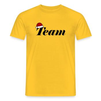 Équipe Chapeau de Noël - T-shirt homme - jaune - Devant - AI Model Male 178 dark (178cm)