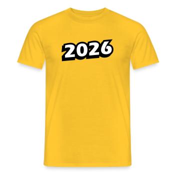 2026 Jahr - Männer T-Shirt - Gelb - Vorne - AI Model Male 178 dark (178cm)