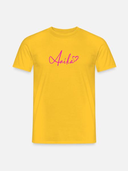 Anika Signature Neon Pink - Men's T-Shirt - yellow