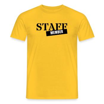 Membre du personnel - Employé de l’équipe pour événements personnels - T-shirt homme - jaune - Devant - AI Model Male 178 dark (178cm)