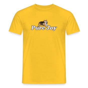 Pure Joy Corgi Lauf - Männer T-Shirt - Gelb - Vorne - AI Model Male 178 dark (178cm)
