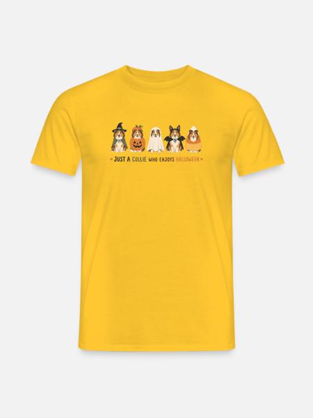 Halloween Collie Crew - Männer T-Shirt - Gelb