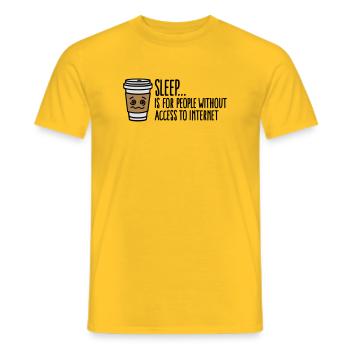 Sleep is for people without access to internet - T-shirt homme - jaune - Devant - AI Model Male 178 dark (178cm)