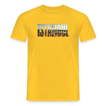 Istanbul Skyline Lettering - Men's T-Shirt - yellow - Front - AI Model Male 178 dark (178cm)