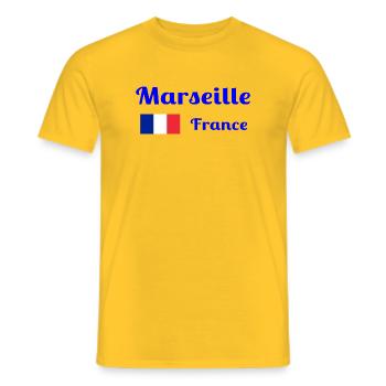 Marseille Frankreich - Stilvolle Drucke - Männer T-Shirt - Gelb - Vorne - AI Model Male 178 dark (178cm)