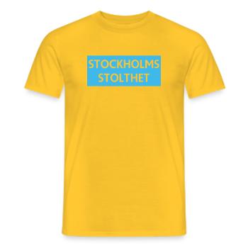 Stockholm Pride - Men's T-Shirt - yellow - Front - AI Model Male 178 dark (178cm)