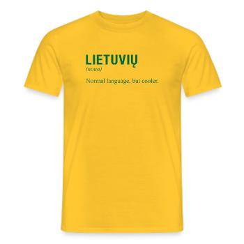 Lithuanian language Lithuania - Men's T-Shirt - yellow - Front - AI Model Male 178 dark (178cm)