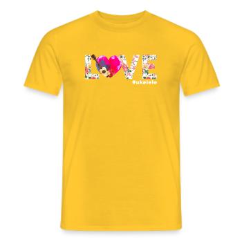 Ukulélé hawaïen Ukulélé Love - T-shirt homme - jaune - Devant - AI Model Male 178 dark (178cm)