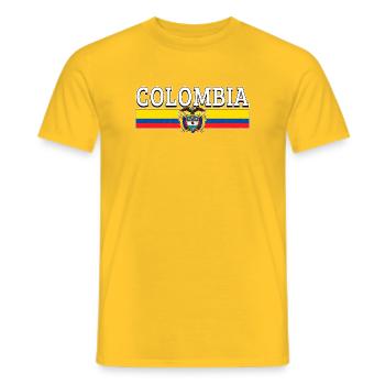 Colombian Flag Colombia Seal - Men's T-Shirt - yellow - Front - AI Model Male 178 dark (178cm)