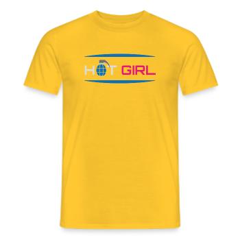 Heißes Mädchen-Bösewicht-Attitüde - Männer T-Shirt - Gelb - Vorne - AI Model Male 178 dark (178cm)
