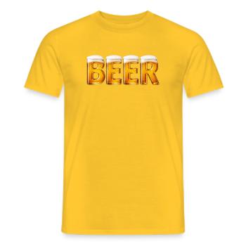 Beer Shirt | Funny Beer Lover Graphic Tee - Men's T-Shirt - yellow - Front - AI Model Male 178 dark (178cm)
