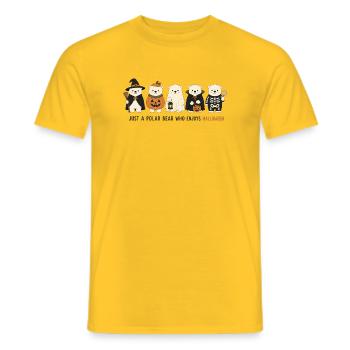 Polar Bear Halloween-Crew - Männer T-Shirt - Gelb - Vorne - AI Model Male 178 dark (178cm)