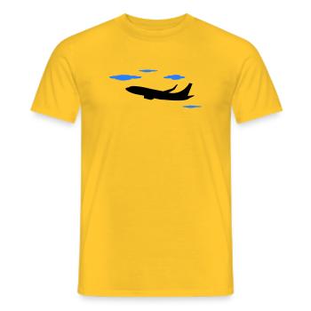 flugzeug2 - Männer T-Shirt - Gelb - Vorne - AI Model Male 178 dark (178cm)