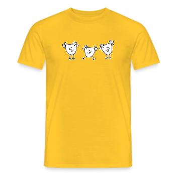 3 Hühner Hennen Federvieh - Männer T-Shirt - Gelb - Vorne - AI Model Male 178 dark (178cm)