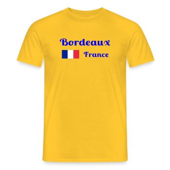 Bordeaux France- Stylish prints - Men's T-Shirt - yellow - Front - AI Model Male 178 dark (178cm)