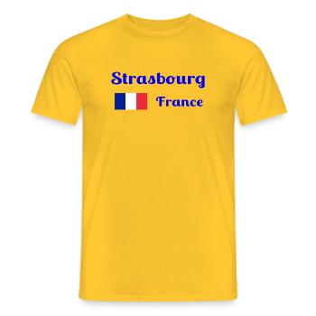 Strasbourg France- Stylish prints - Men's T-Shirt - yellow - Front - AI Model Male 178 dark (178cm)