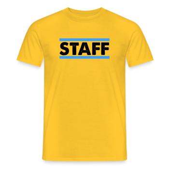 Staff - Männer T-Shirt - Gelb - Vorne - AI Model Male 178 dark (178cm)