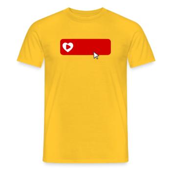 Cooles, von YouTube inspiriertes flaches Symbol für das Abonnieren - Männer T-Shirt - Gelb - Vorne - AI Model Male 178 dark (178cm)
